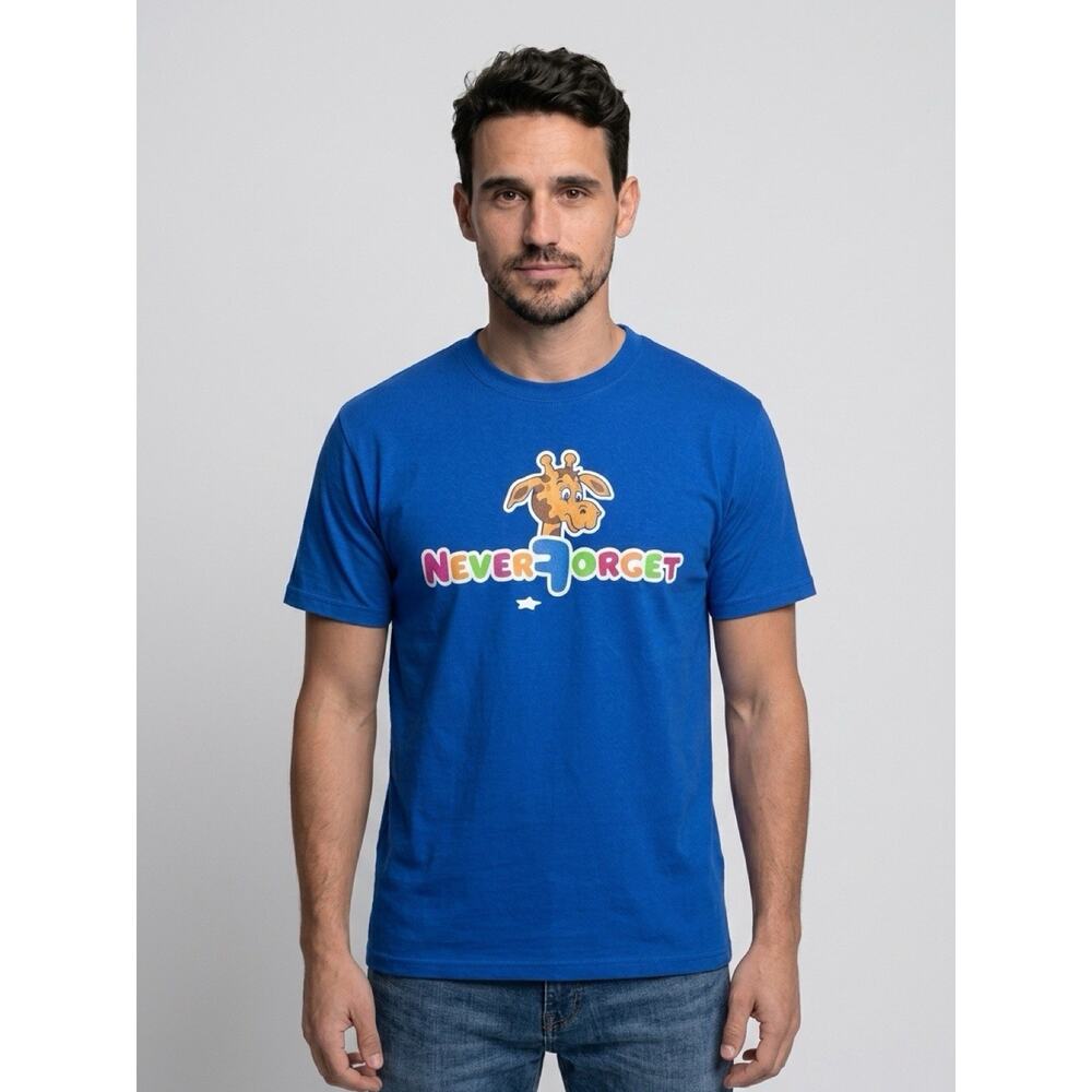 Vintage Toys R Us Giraffe Graphic Y2K Shirt Blue 2XL 90s Nostalgia